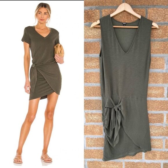 Monrow Supersoft V Dress in Hunter Green M - Picture 1 of 10
